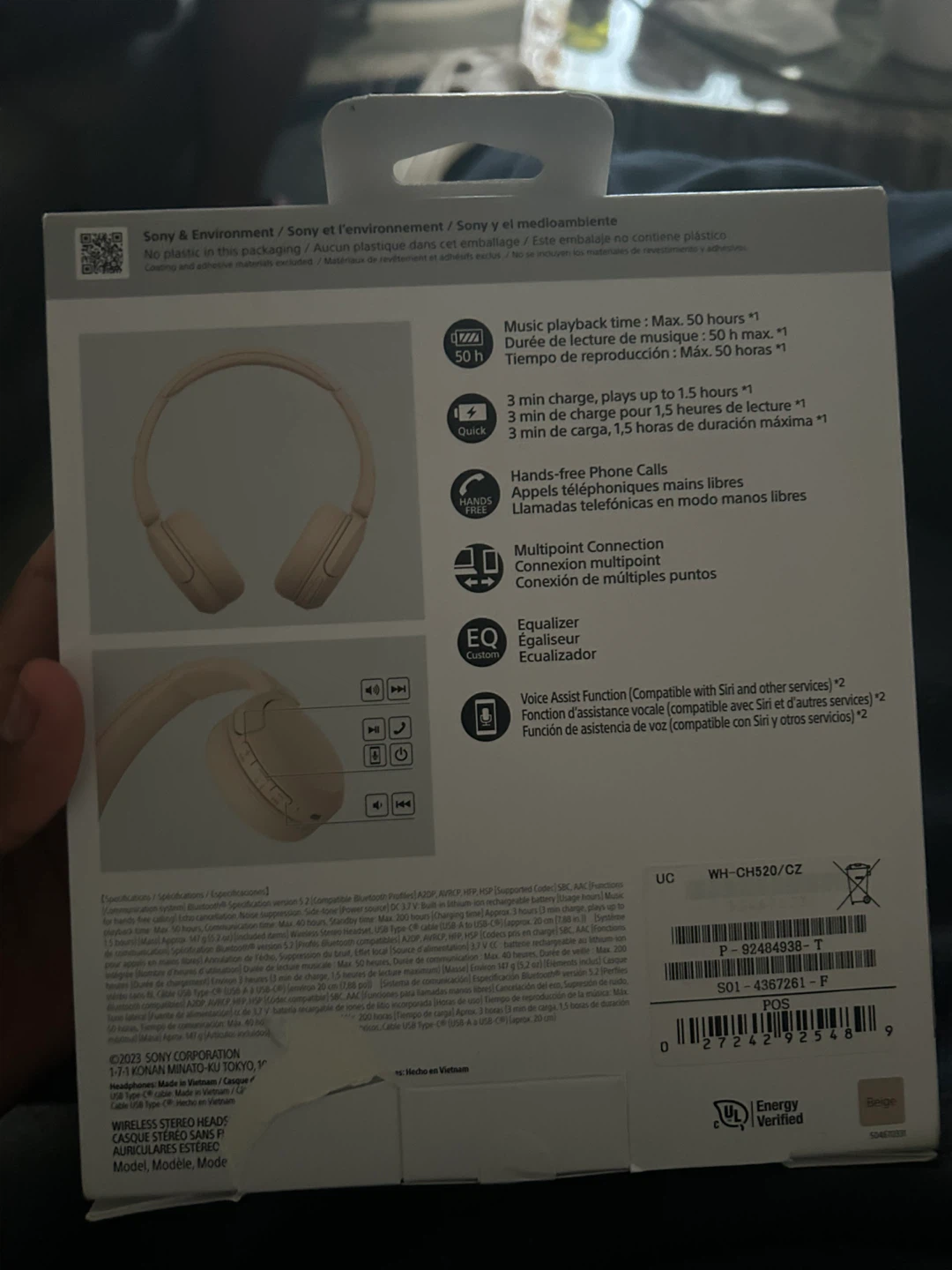 Sony WH-CH520 Wireless Headphones Beige - photo 2