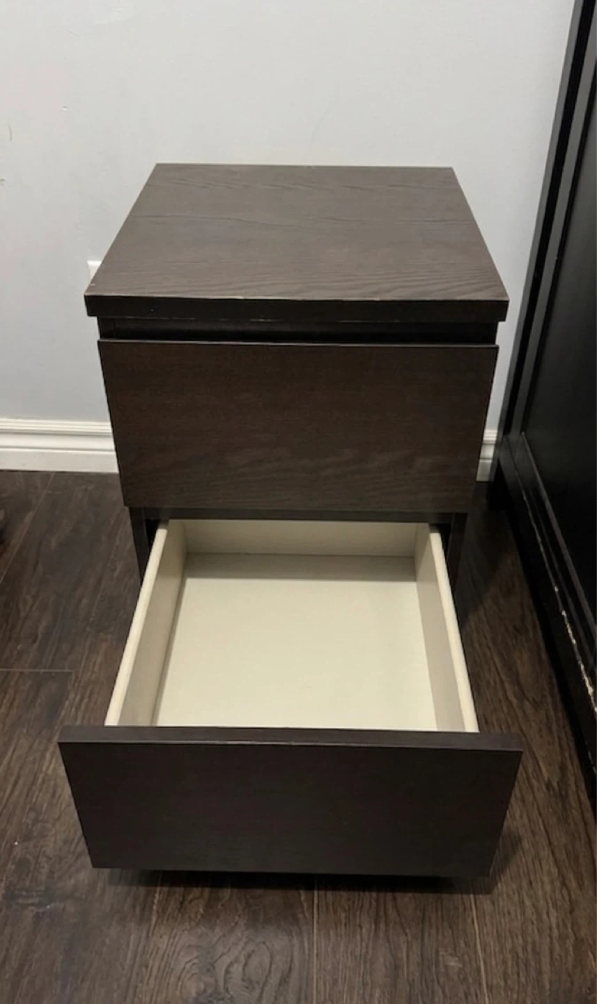 Ikeq bed with Nightstand dark brown - photo 3