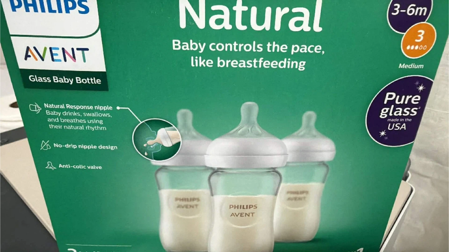 Philips Avent Glass Baby Bottle 3-6m Medium