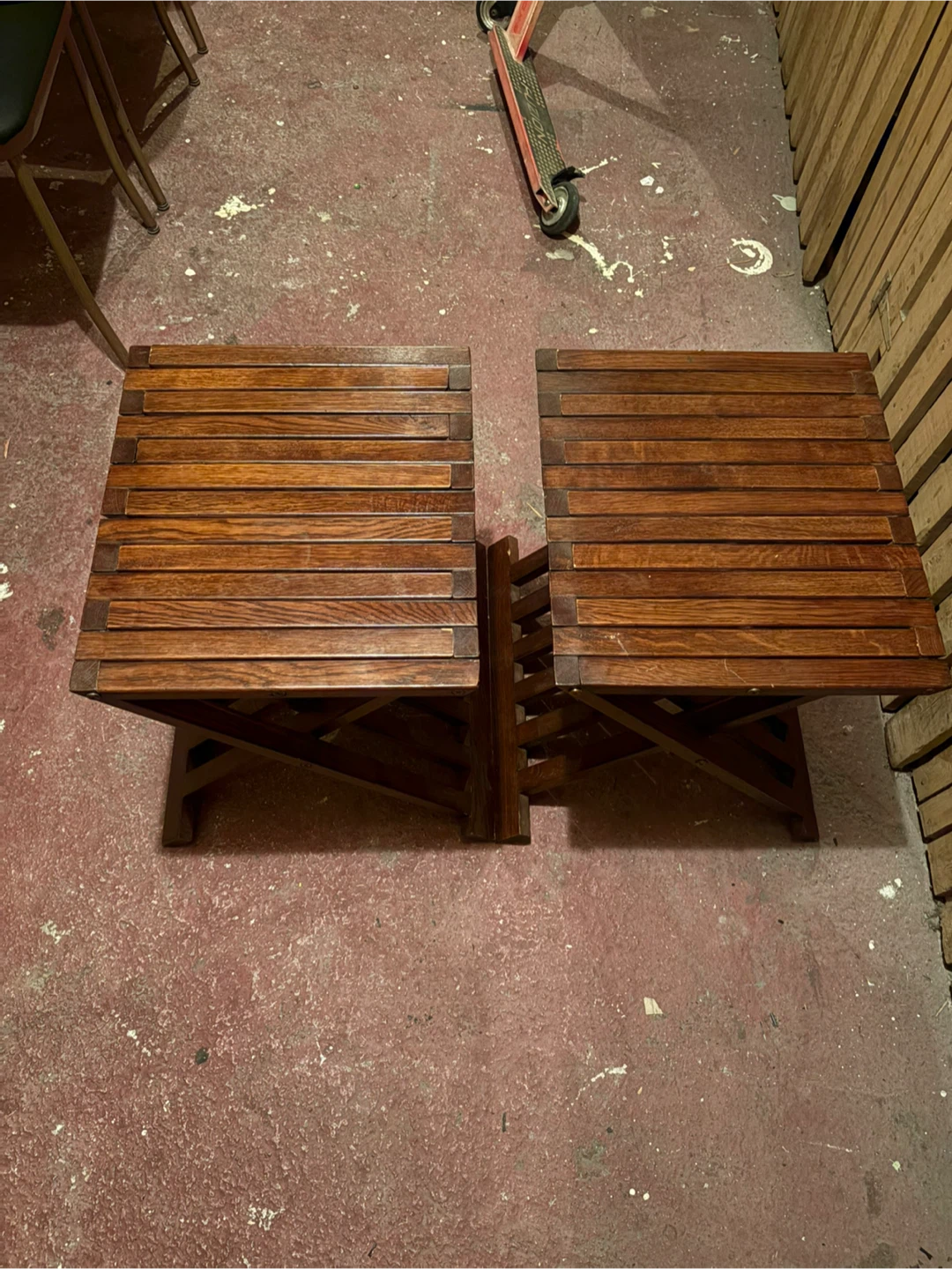 Wooden Folding Side Tables (Set of 2)