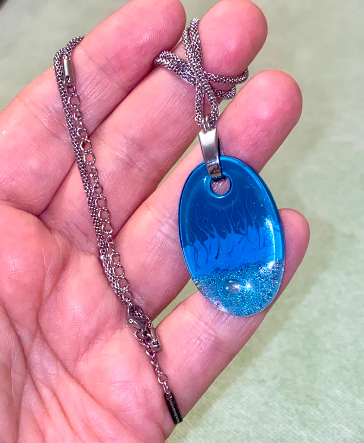 Marceloglass Blue Ocean Pendant Necklace