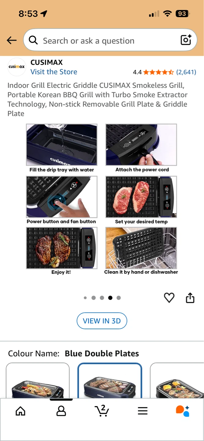 CUSIMAX Indoor “Smokeless” Grill Electric Griddle - photo 4