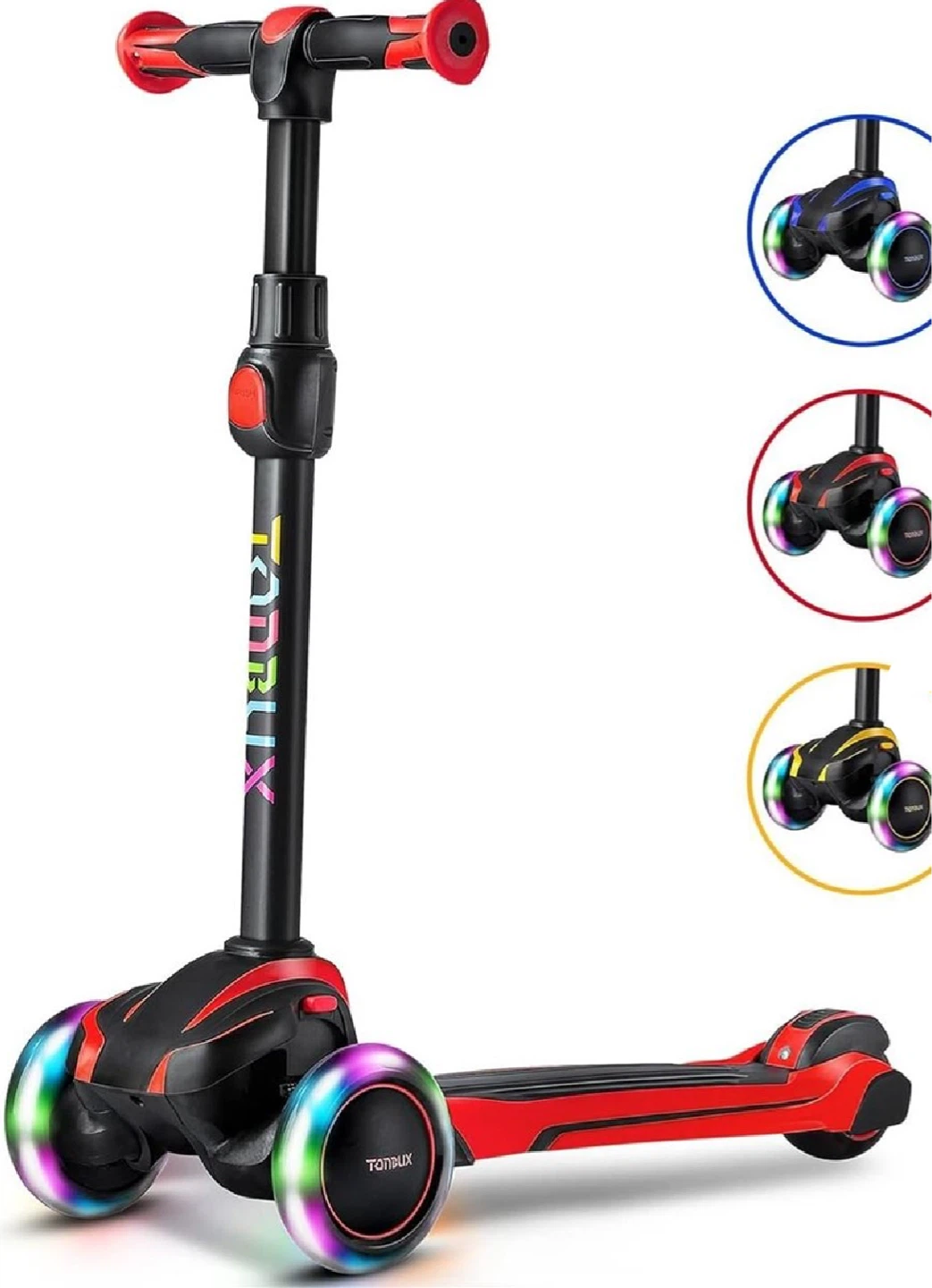 TONBUX 3-Wheel Scooter with Light-Up Wheels