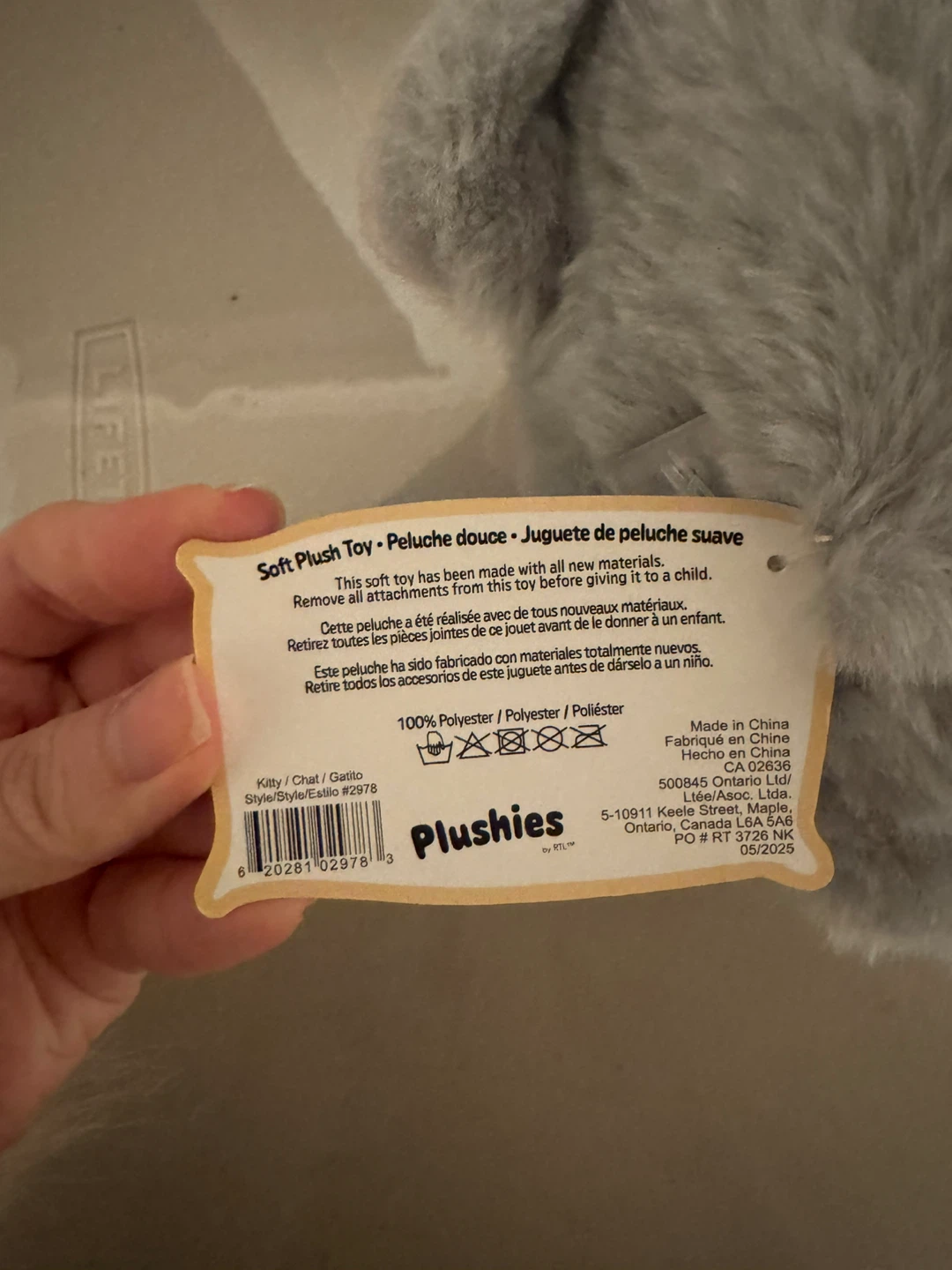 Plushies Grey Cat Soft Plush Toy - photo 4