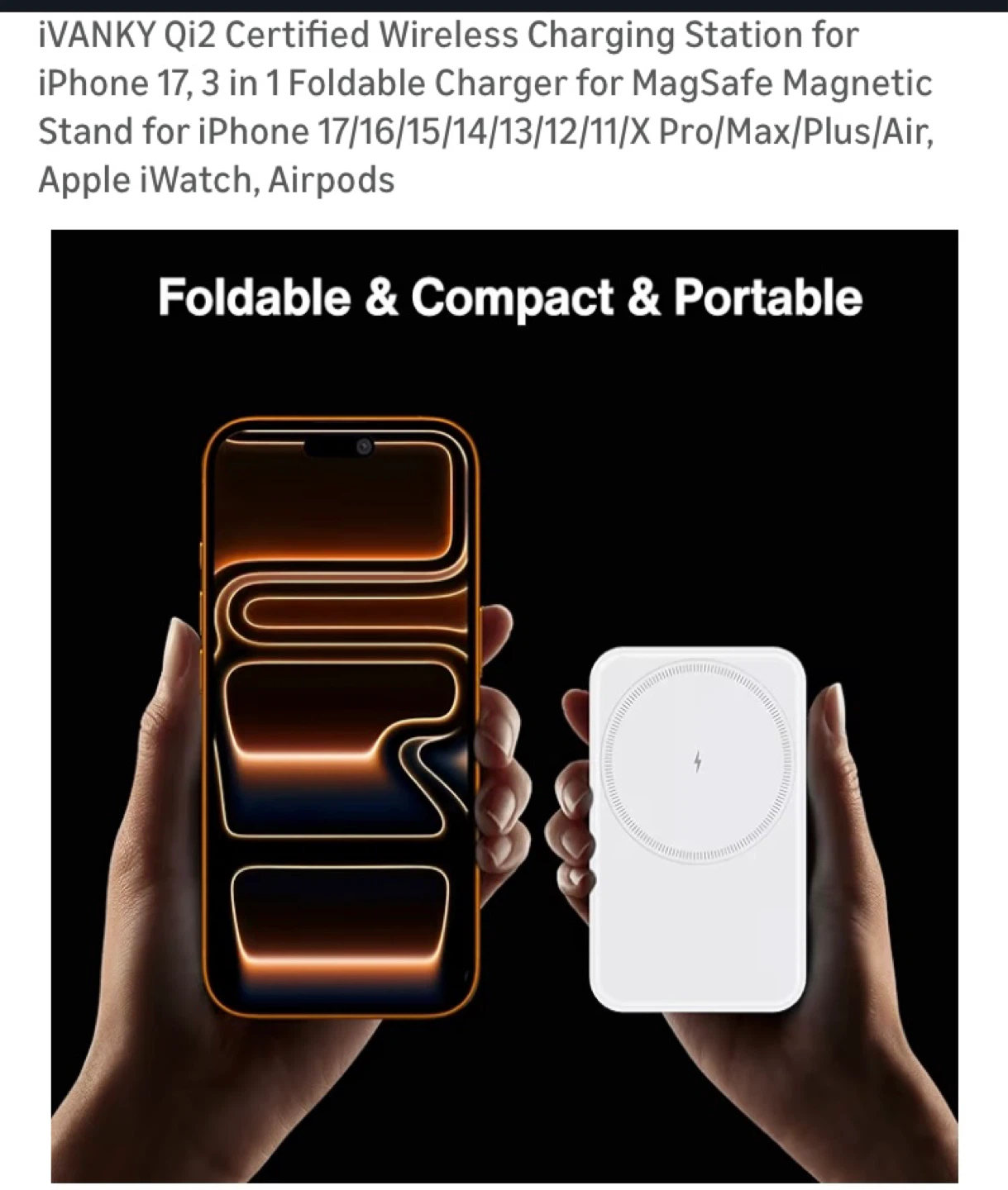 iVANKY Certified 3 in 1 Wireless Charging -iPho, Watch, Airpods - photo 3