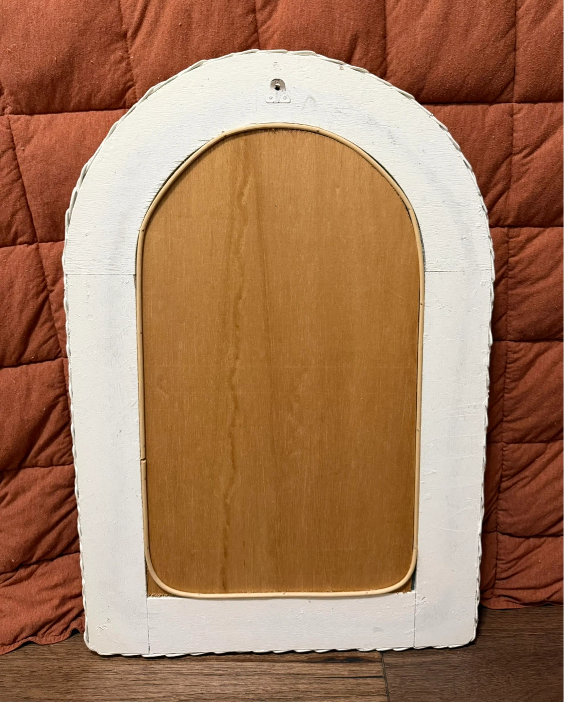 White Wicker Arch Mirror - photo 2