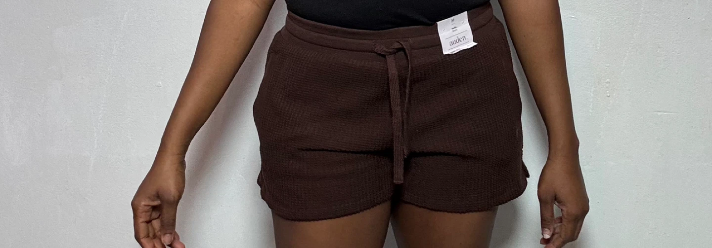 Auden Women's Waffle Shorts Size M Brown - photo 3