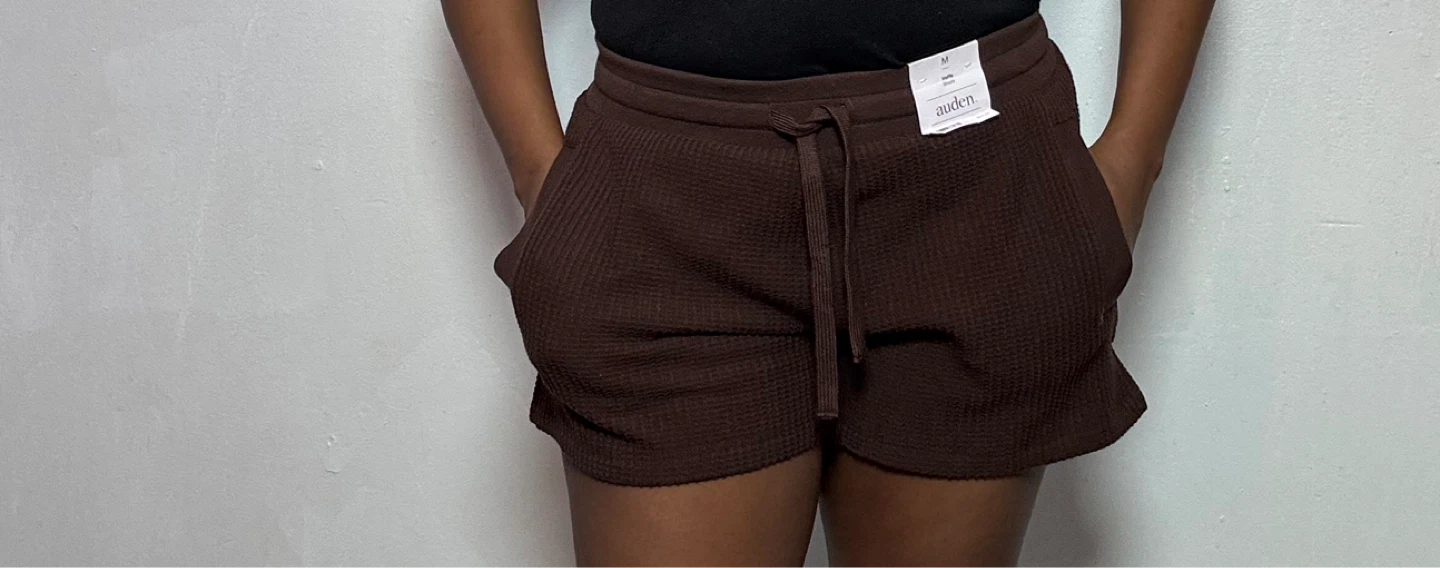 Auden Women's Waffle Shorts Size M Brown