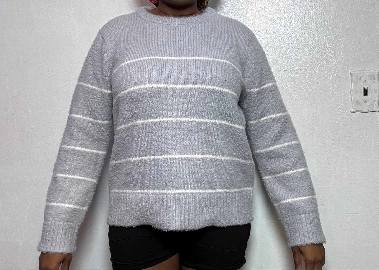 Gray Striped Sweater Size M