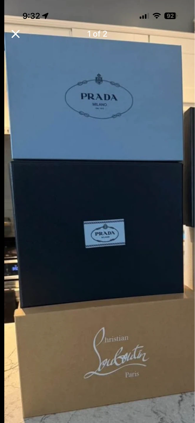 Prada and Christian Louboutin Boxes shoes