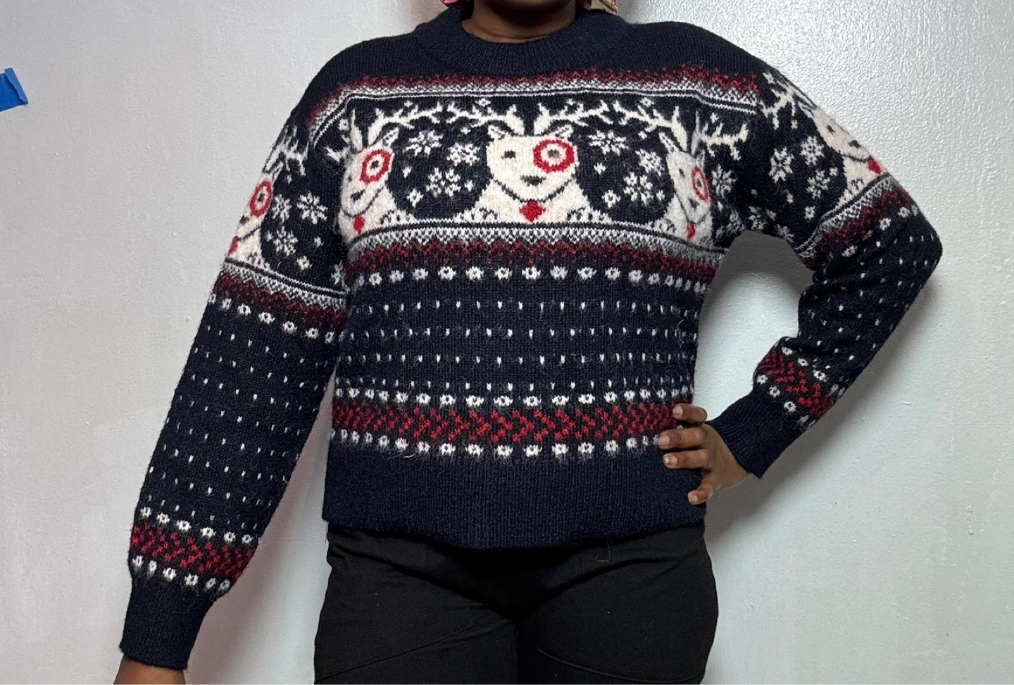 Universal Thread Navy Christmas Reindeer Sweater - photo 4