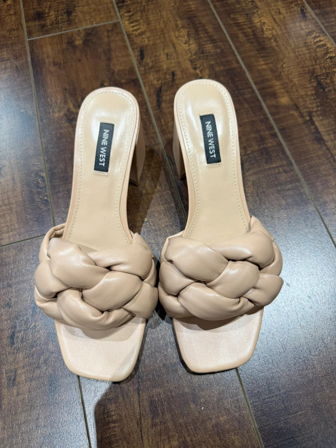 Nine West Nude Braided Heeled Sandals