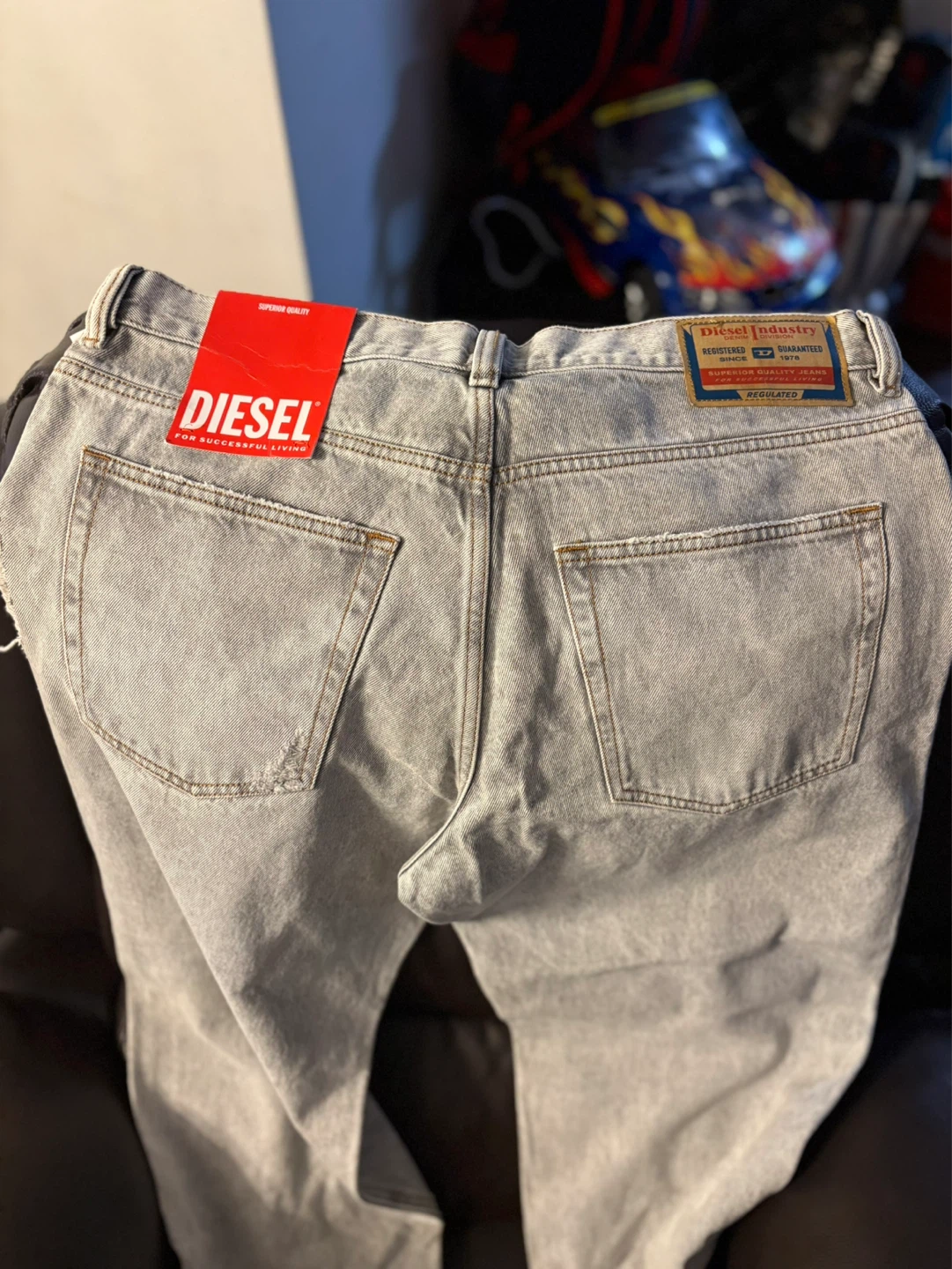 Diesel Industry Men's Grey Distressed Jeans L.30 Trouser - photo 4