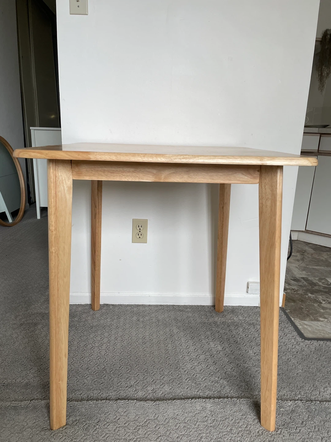 Light Wood Square Dining Table 27.6"