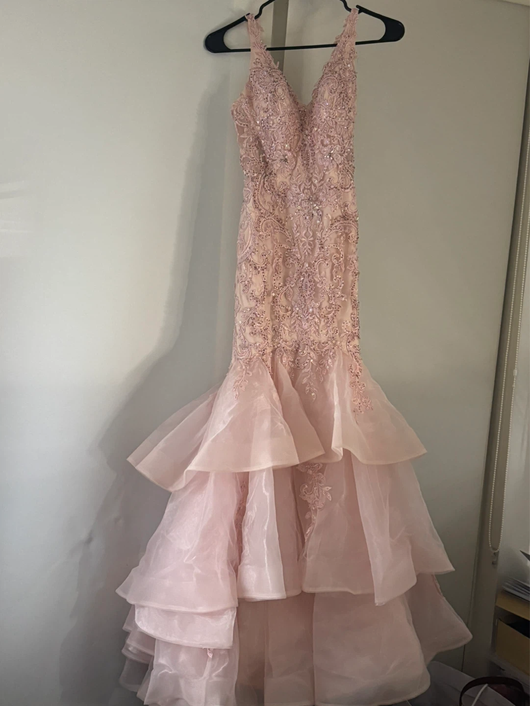 Monabelle Boutique Pink Embellished Mermaid Prom Dress