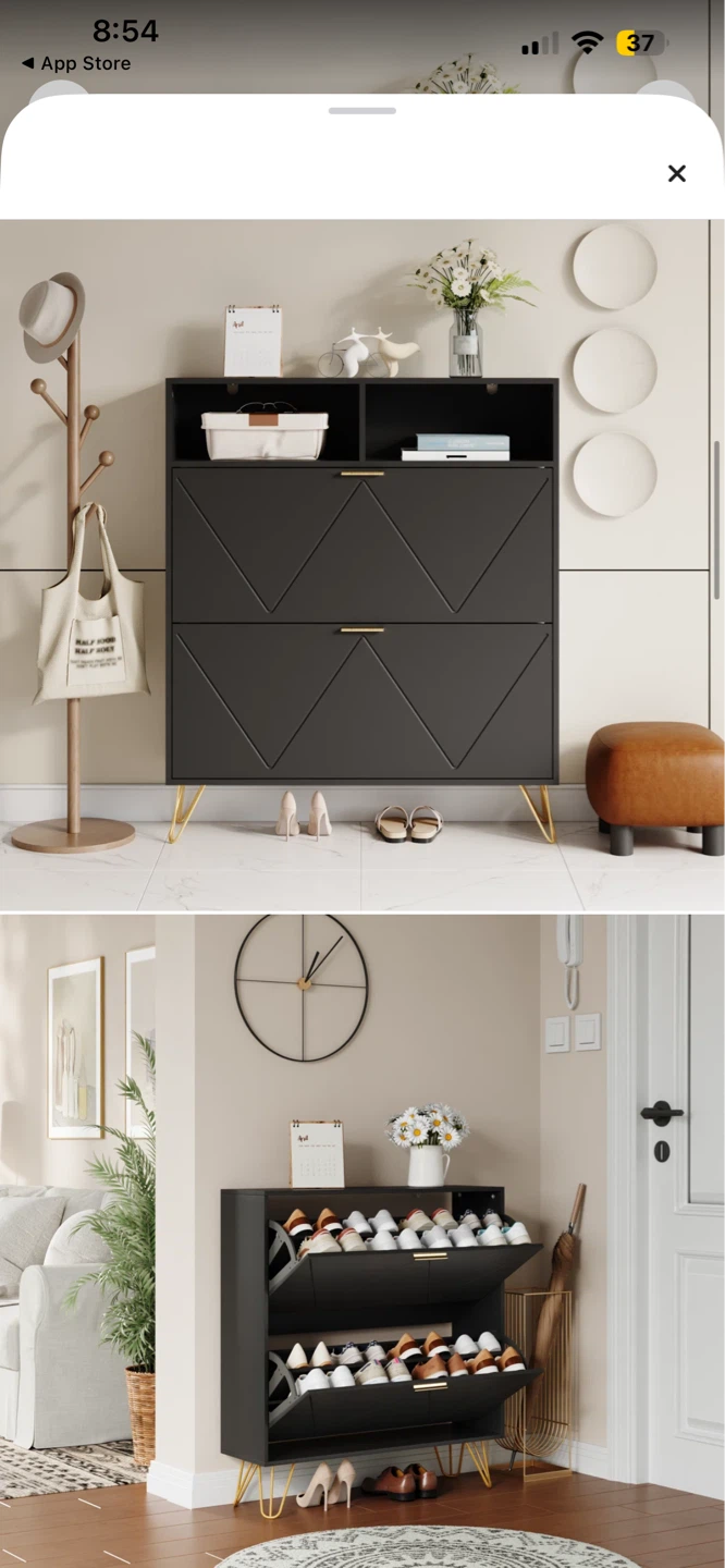 Rebrilliant 20 Pair Shoe Storage Cabinet - Black - photo 3