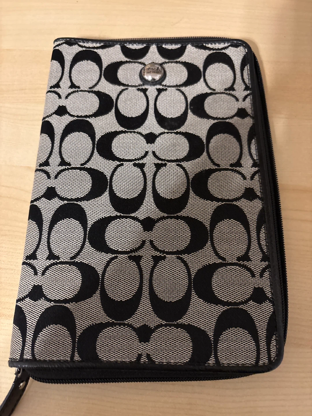 Coach Monogram Kindle Zip Around Organizer/Clutch