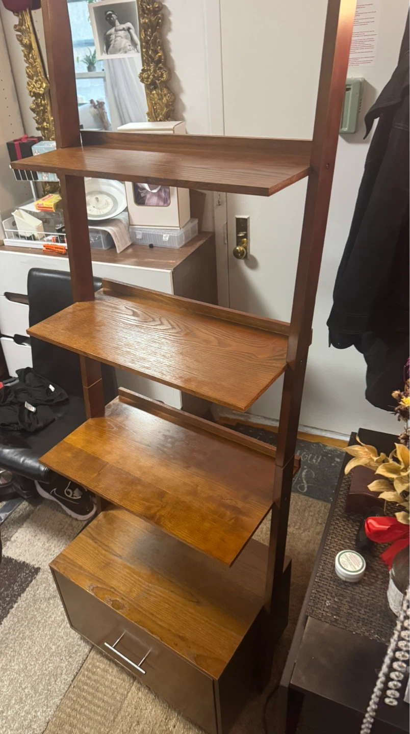 Convenience Concepts 3 Tier Ladder Bookcase with File Drawer - photo 2