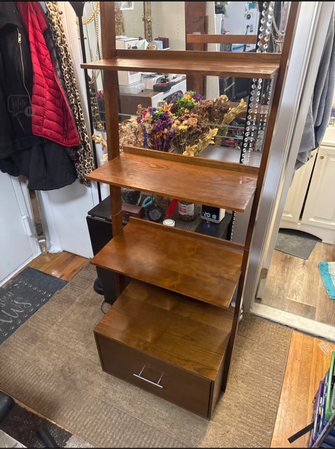 Convenience Concepts 3 Tier Ladder Bookcase with File Drawer