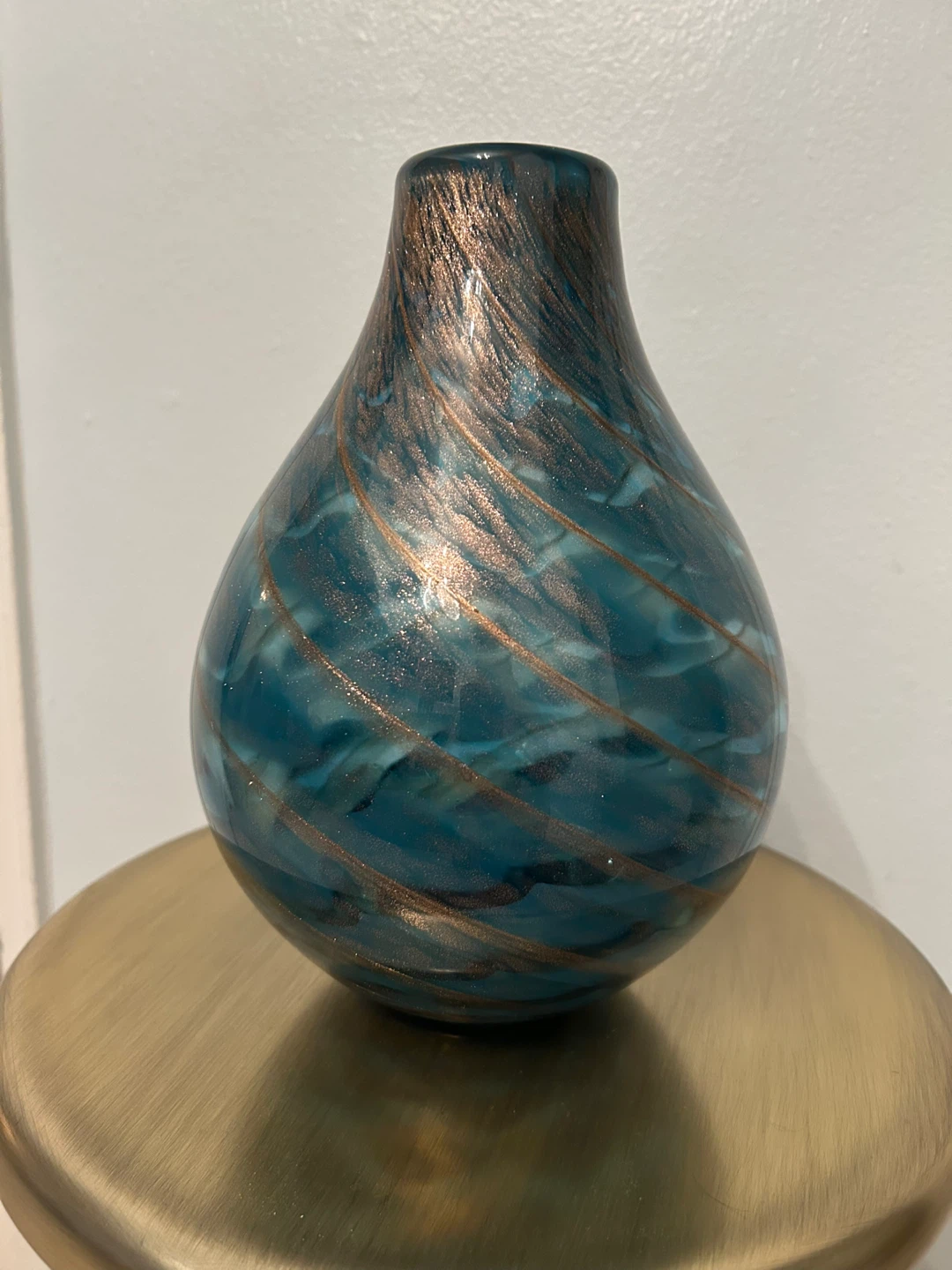 Seaview Swirl Bottle Vase 11in