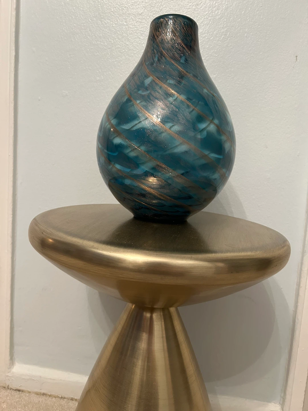 Seaview Swirl Bottle Vase 11in - photo 4
