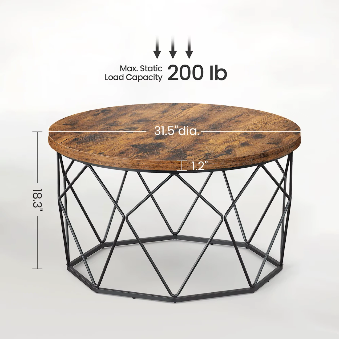 VASAGLE Rustic Brown Coffee Table – Brand New, Boxed 🪑 - photo 4