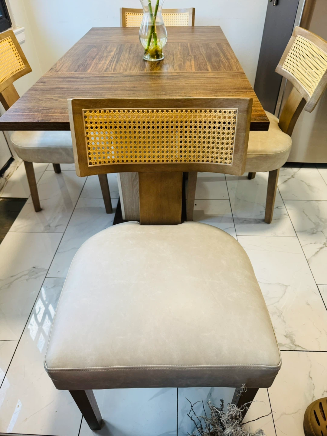 Modern Dining Set – Vegan Leather Chairs - photo 5