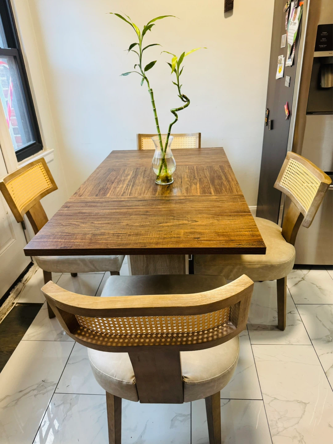 Modern Dining Set – Vegan Leather Chairs - photo 4