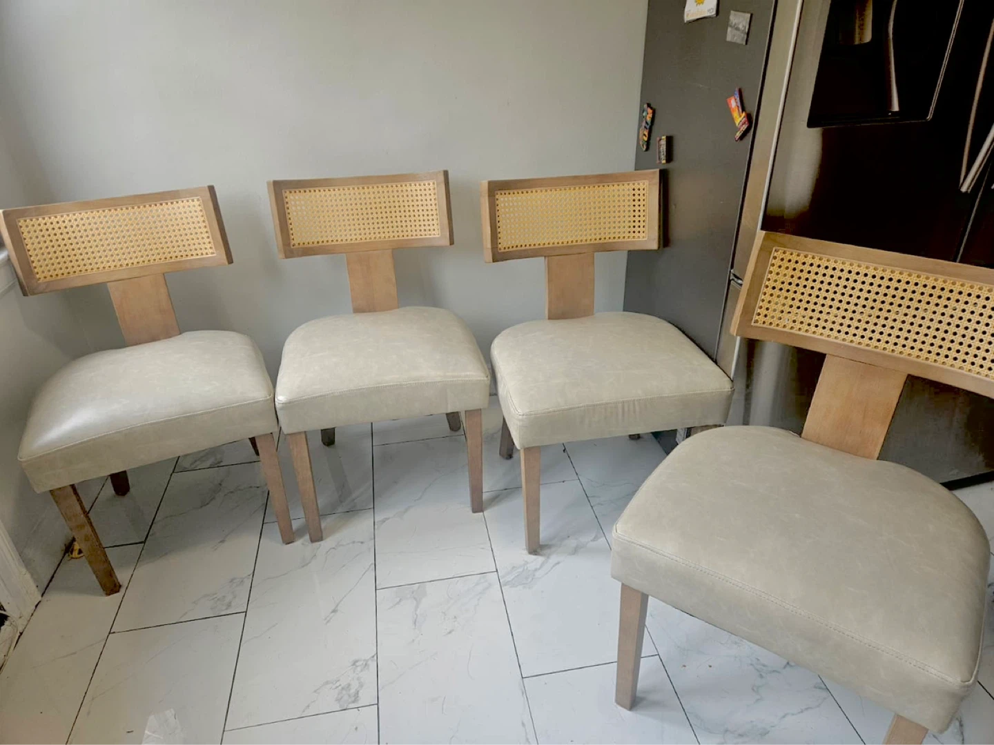 Modern Dining Set – Vegan Leather Chairs - photo 3