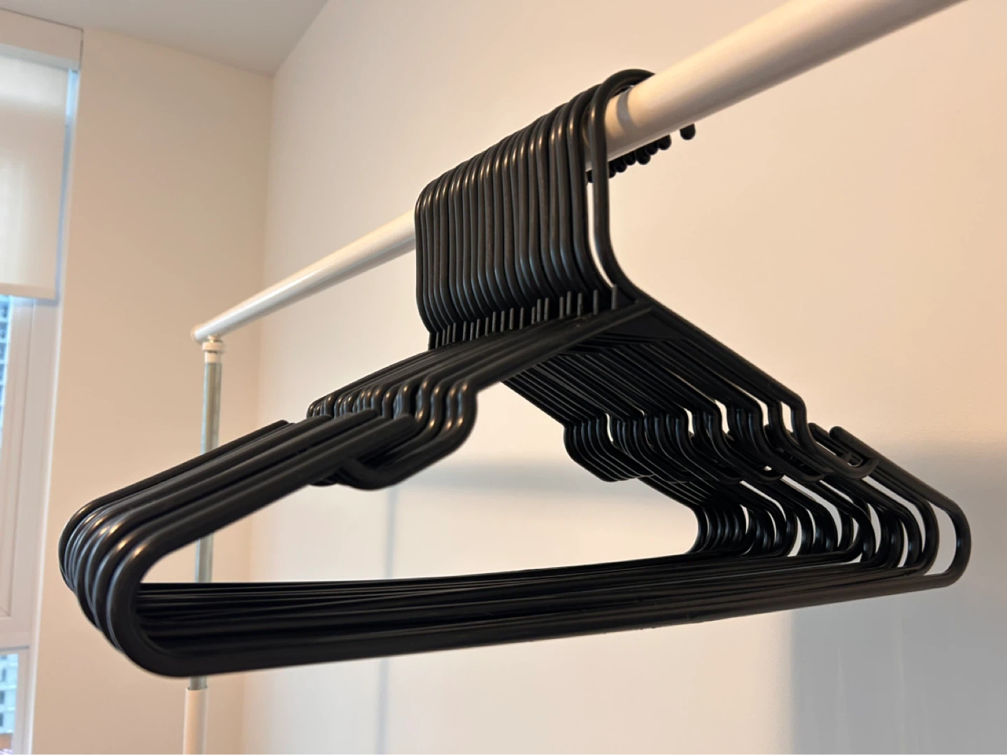 Set of 21 Black Plastic Clothes Hangers