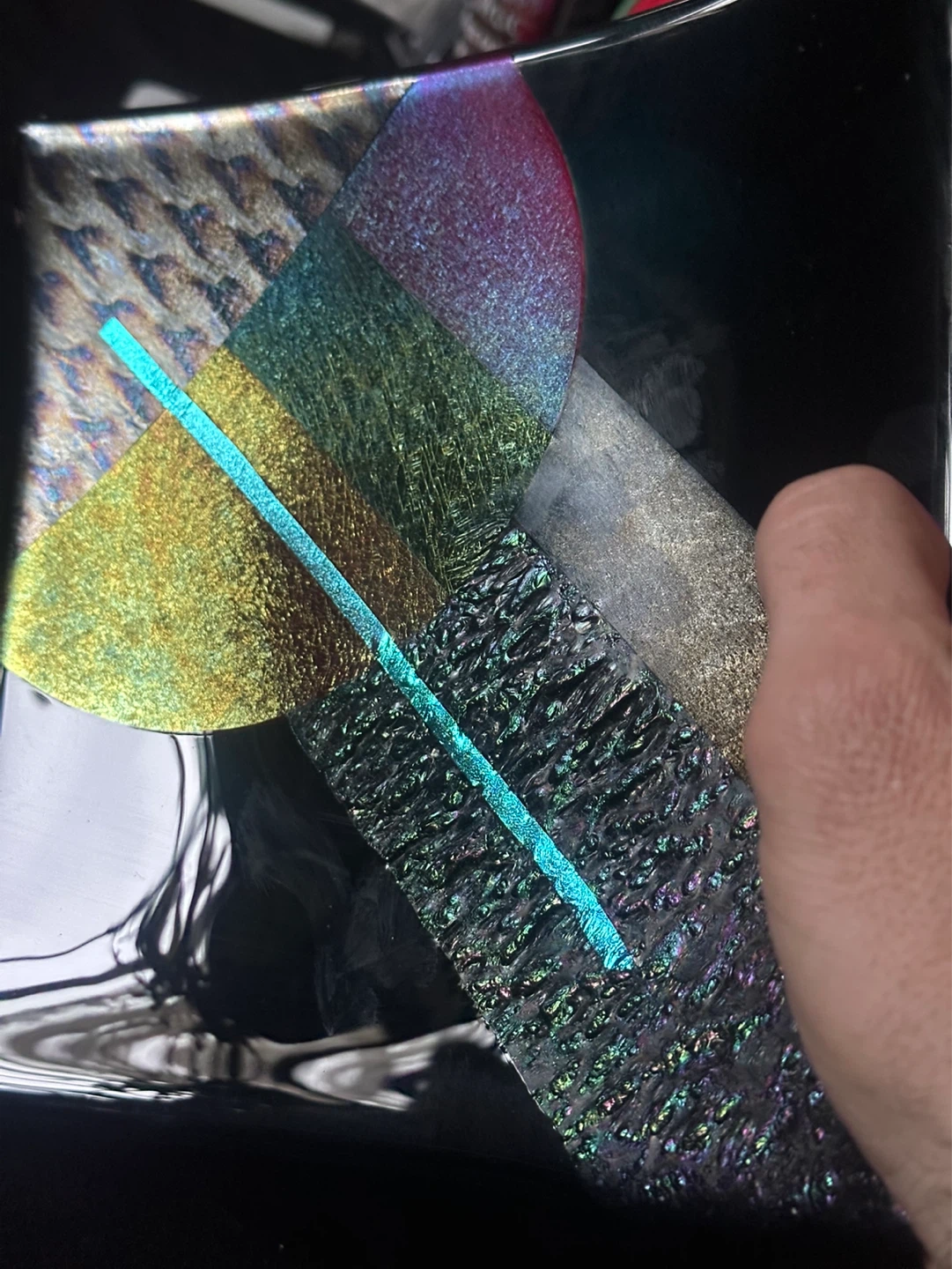 2001 Fused Dichroic Glass Plate Bill Glass Jr. Cherokee