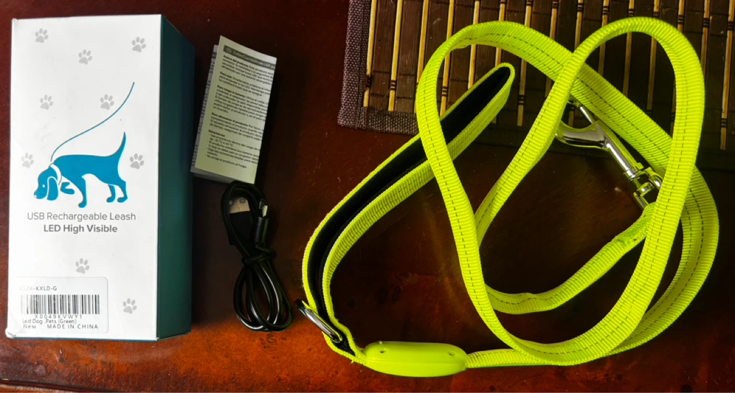 USB Rechargeable LED Dog Leash (Green) - 2 Left - photo 2
