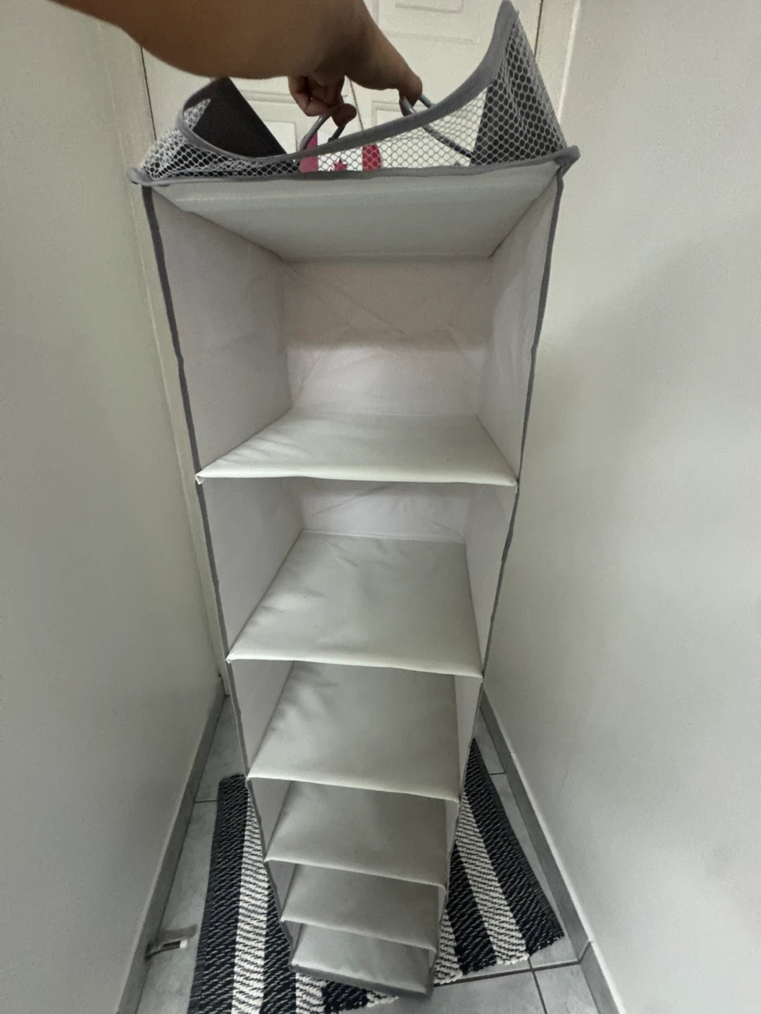 Grey Hanging Closet Organizer