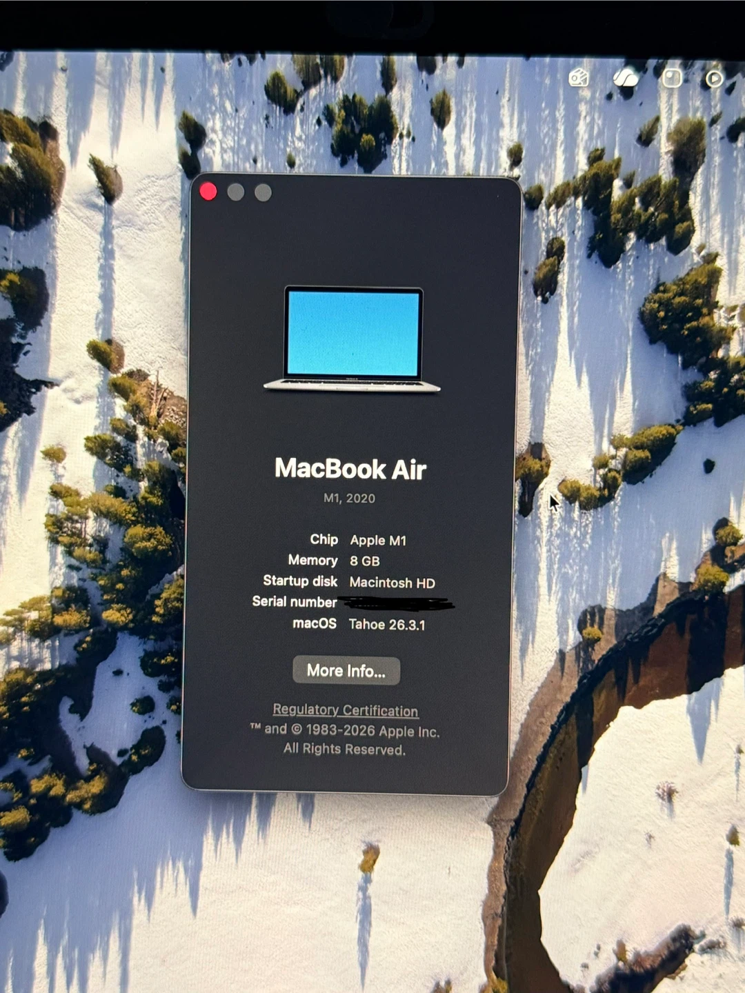 Apple MacBook Air M1, 2020, 8GB RAM, 500GB SSD