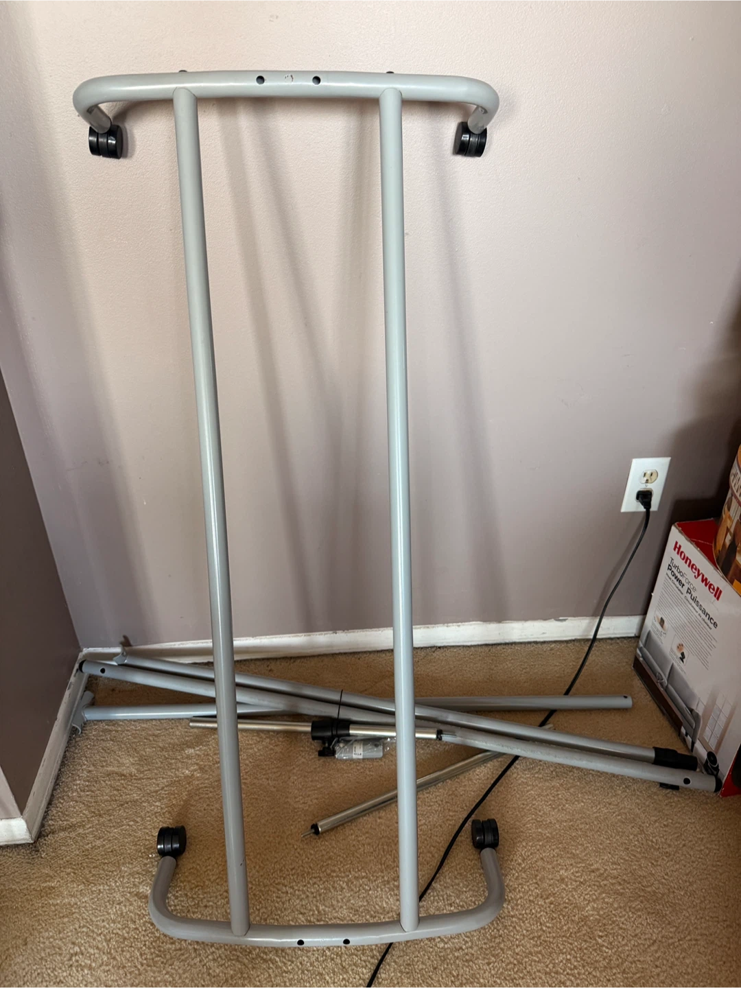 Grey Metal Garment/Clothing Rack with Wheels