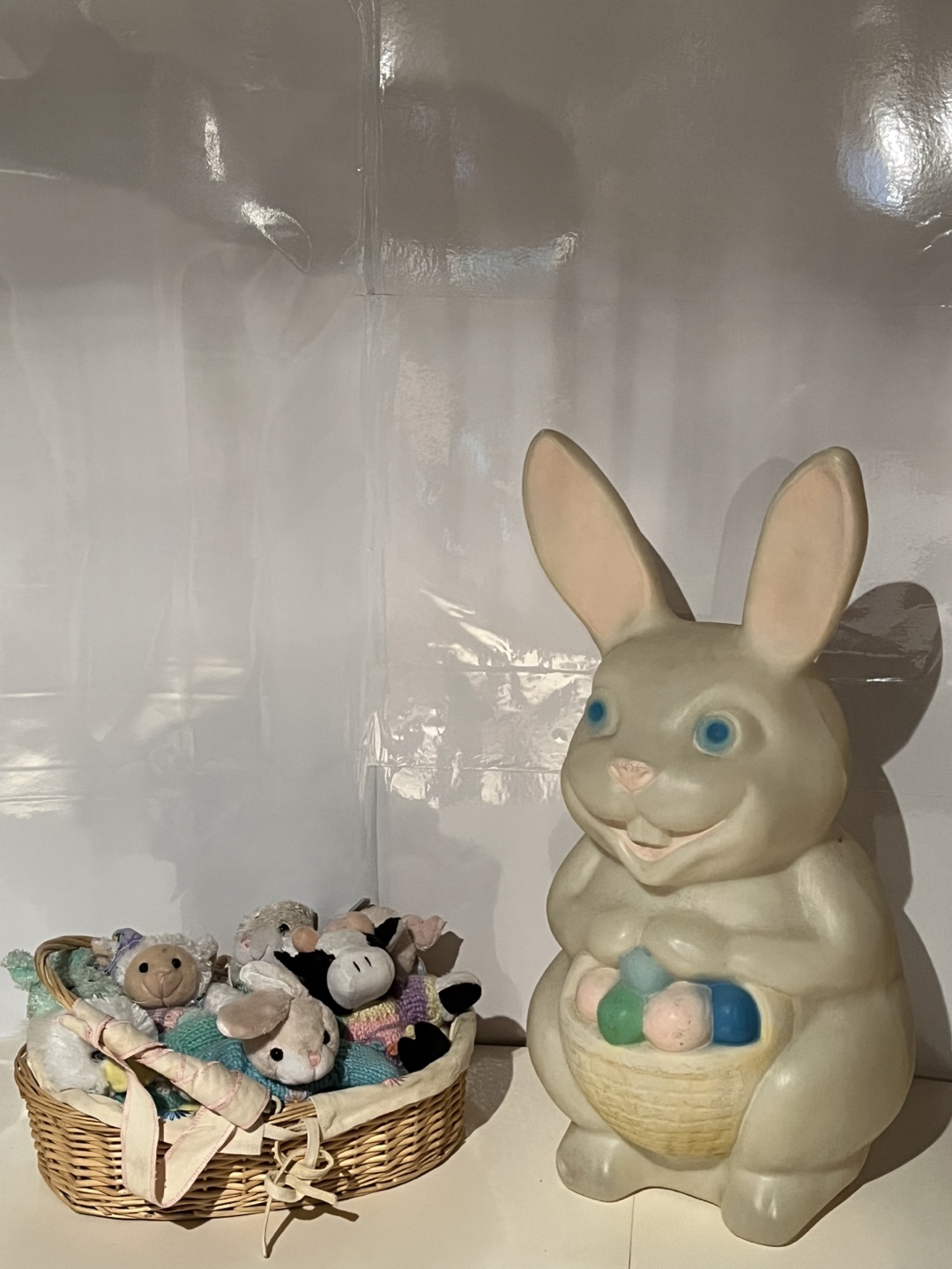 Easter Bunny Blow Mold & Basket of Stuffed Animal - photo 2