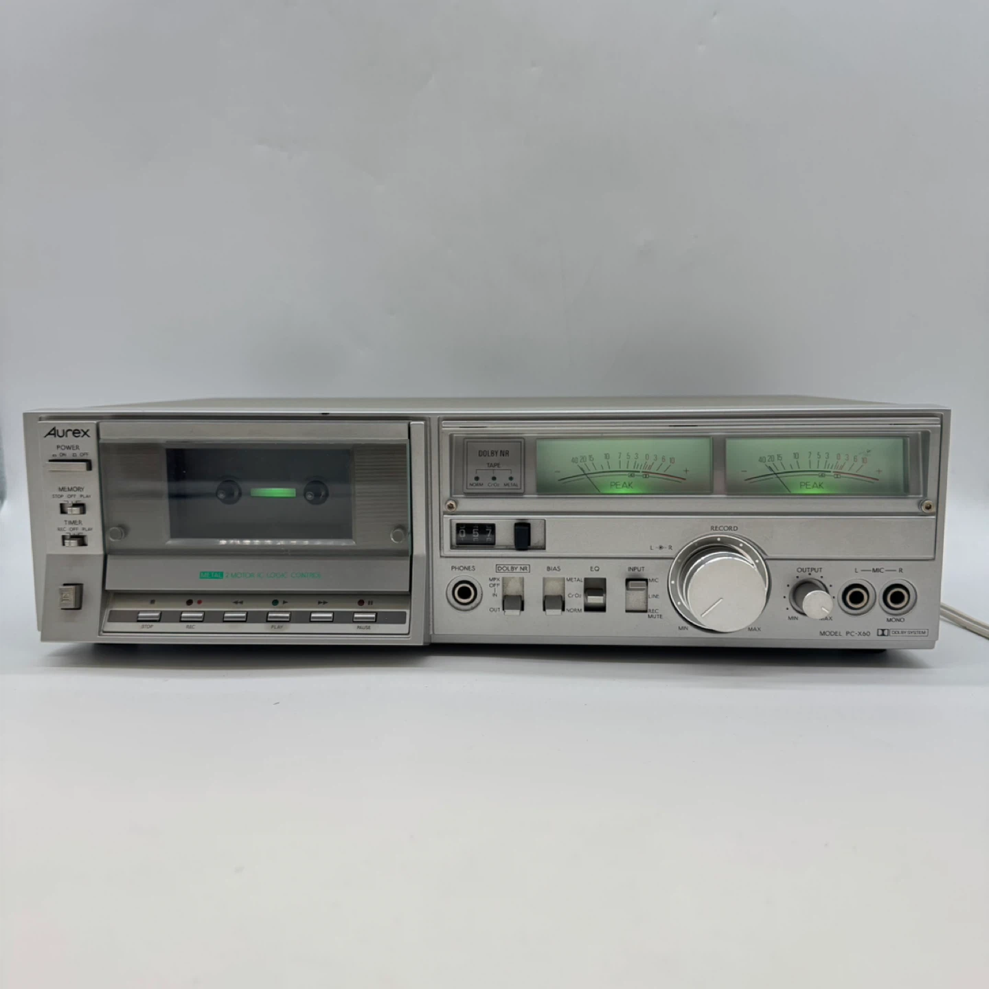 Vintage 1980s Aurex Toshiba PC-X60 Cassette Deck Tested Japan