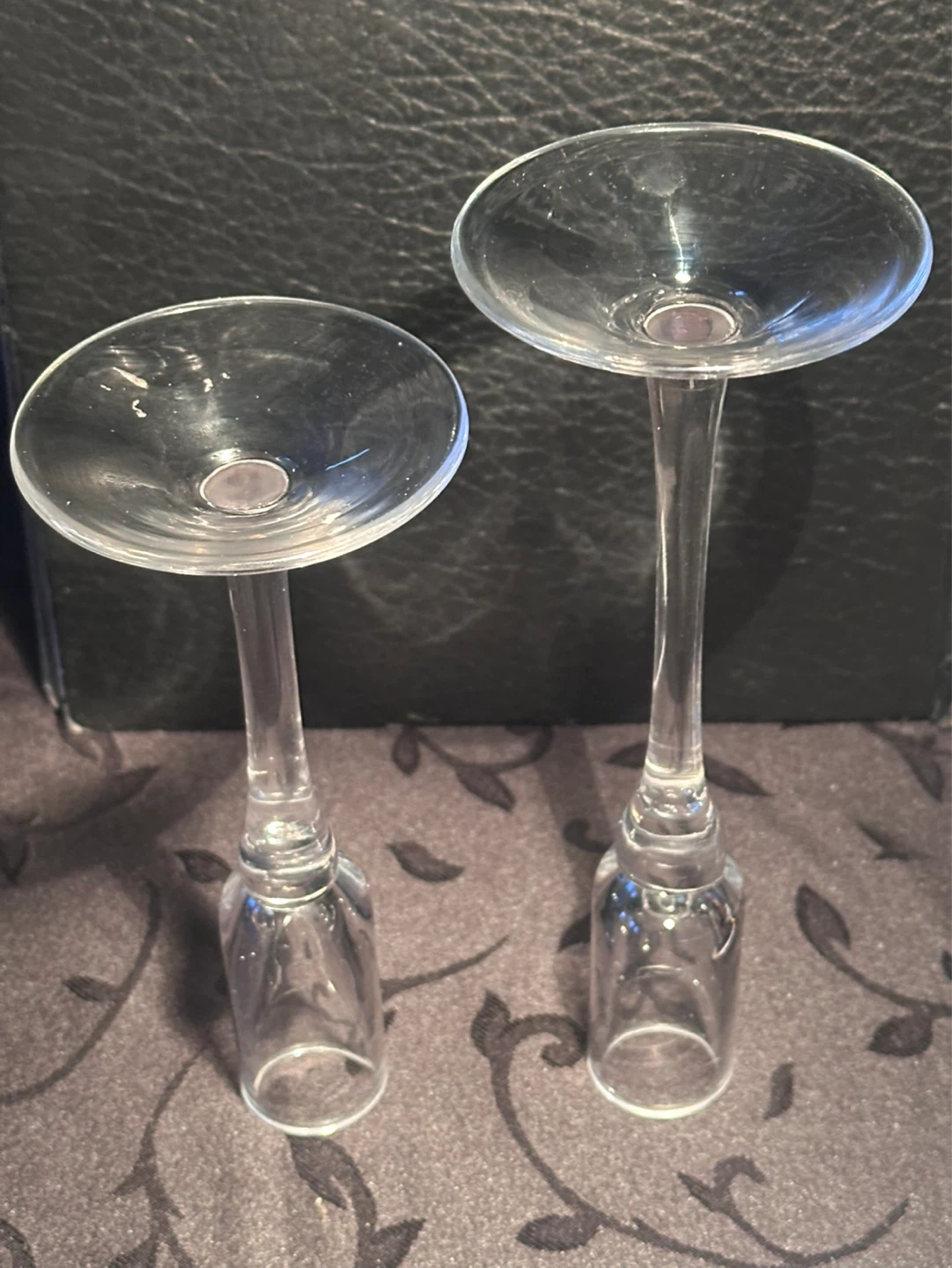 Pair of modern crystal candlestick holders - photo 3