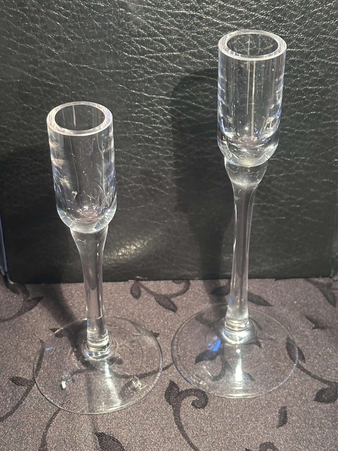 Pair of modern crystal candlestick holders - photo 2
