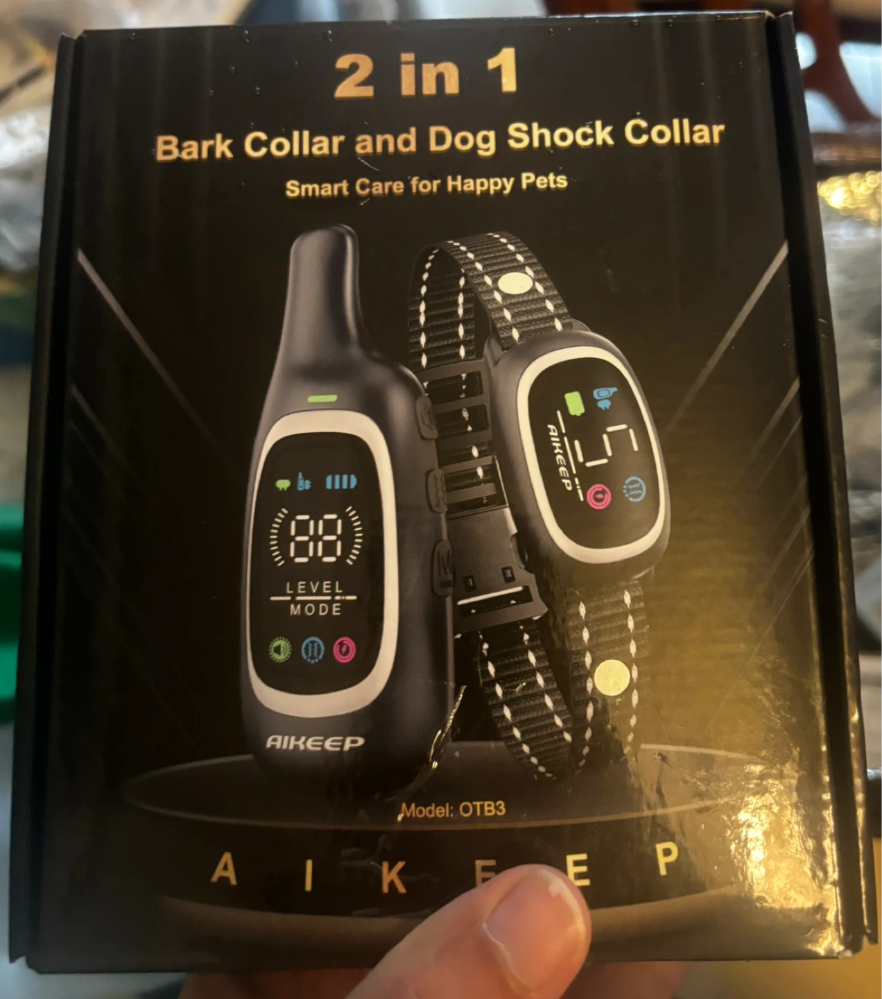 Aikeep 2-in-1 Bark & Shock Collar – Model OTB3, New - photo 2