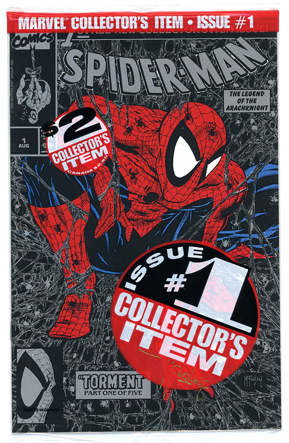 Spider-Man comic book signed by Todd McFarlane