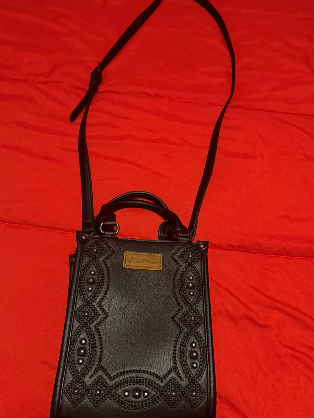 Montana West Black Faux Leather Crossbody Bag