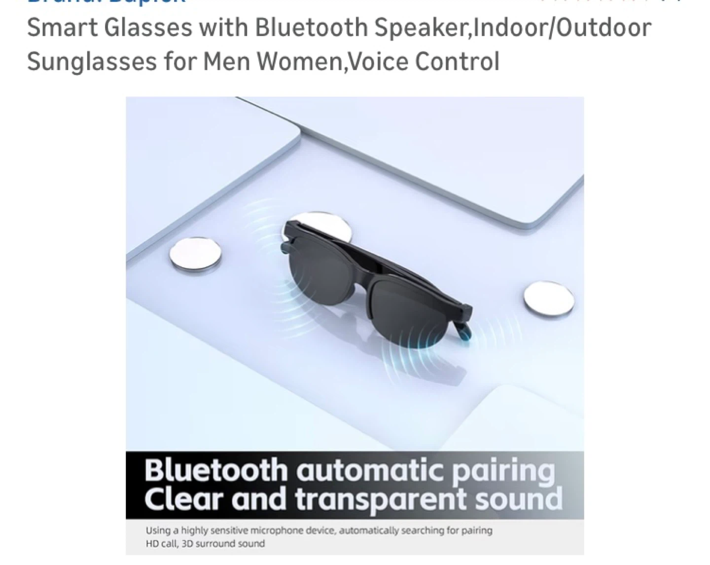 Smart Glasses with Bluetooth Speaker - photo 3