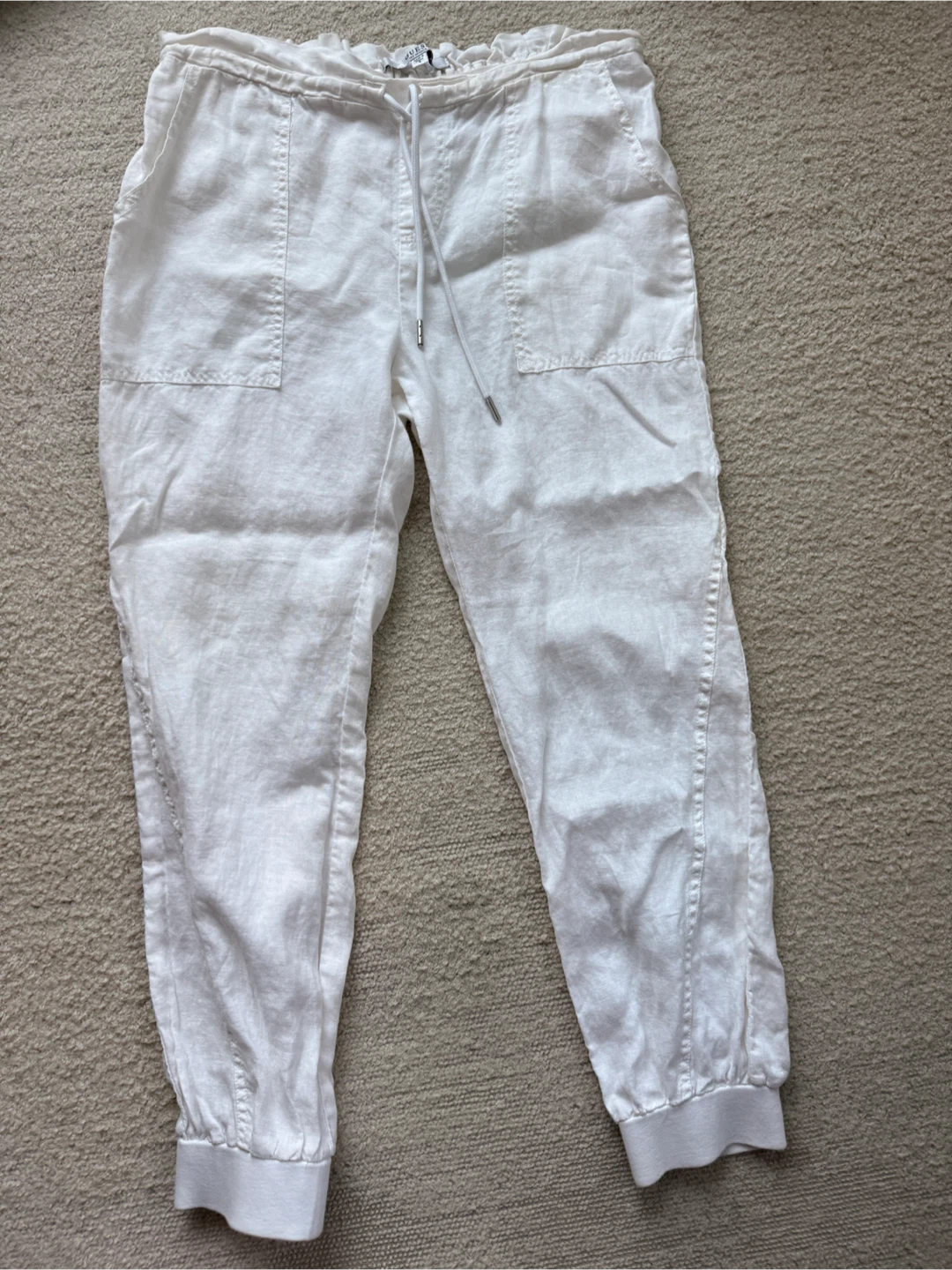 Guess White Linen Cuffed Pants - photo 2