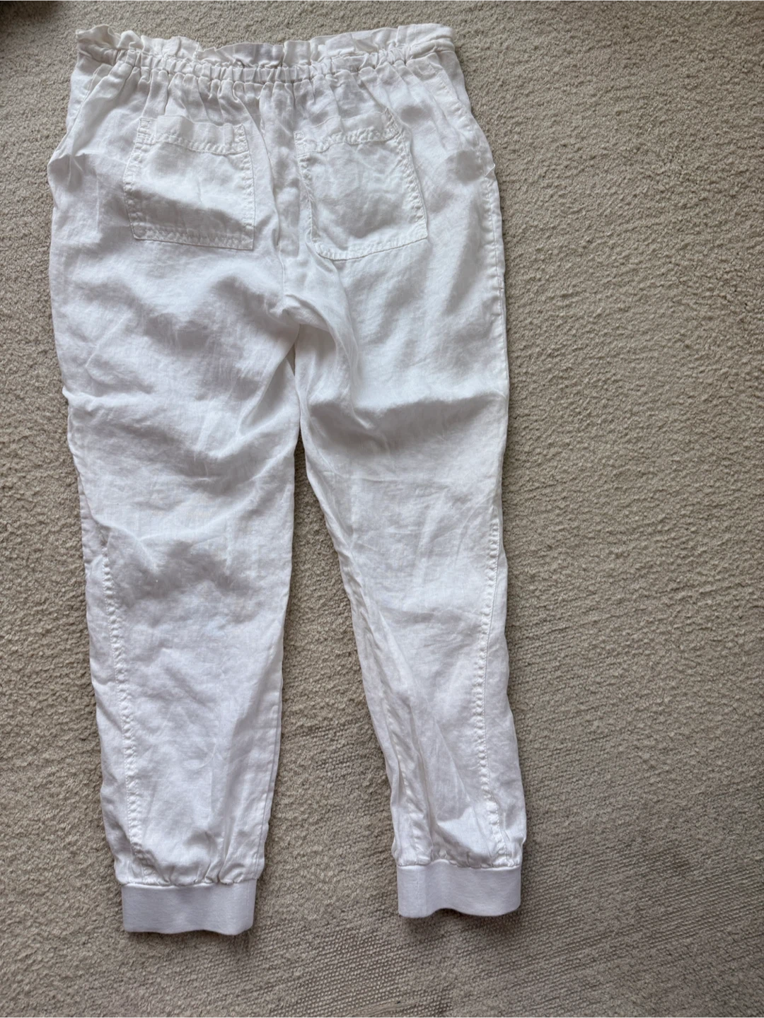Guess White Linen Cuffed Pants