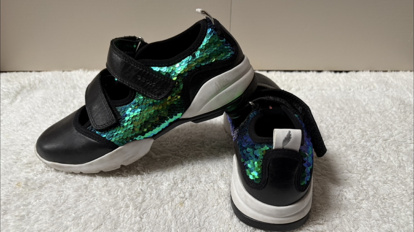 Geox Respira Black Sequin Mary Jane Shoes