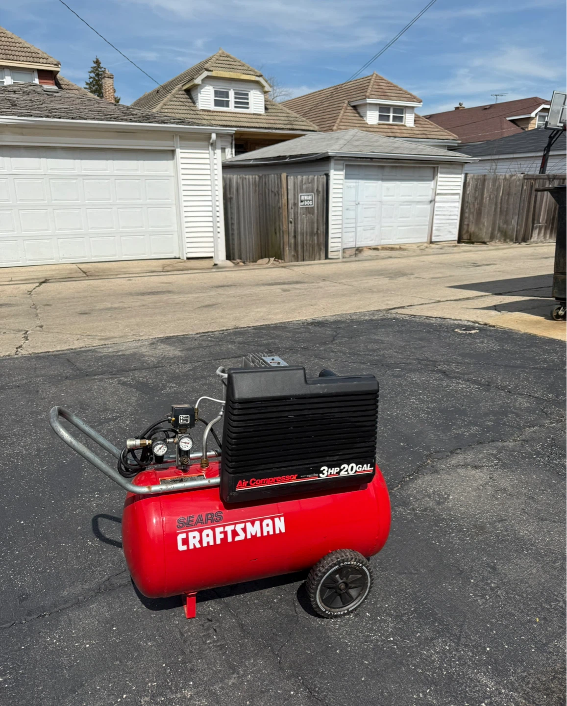 Craftsman 3 HP 20 Gallon Air Compressor $150.00 or best offer.