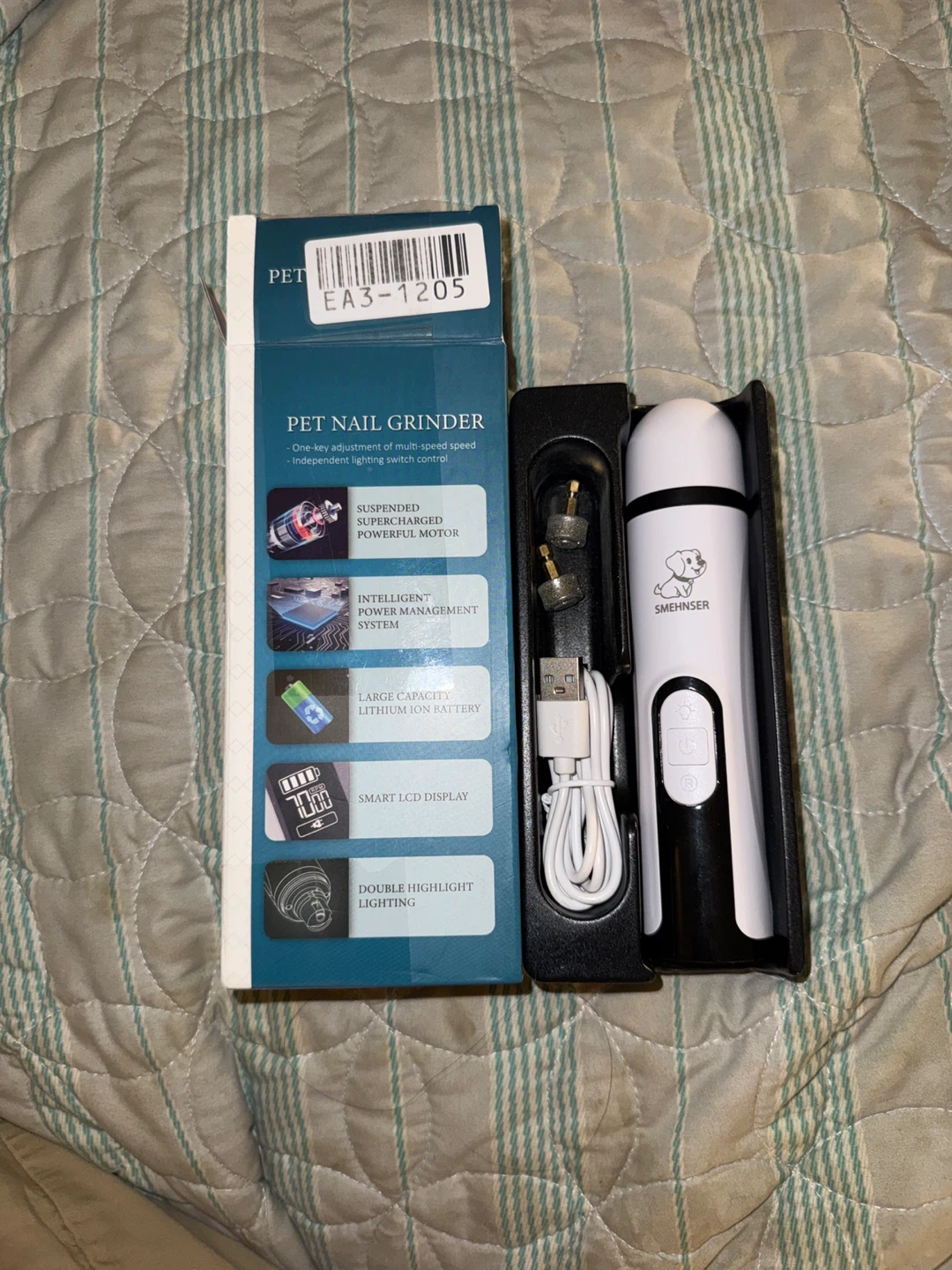 SMEHNSER Pet Nail Grinder with Smart LCD Display