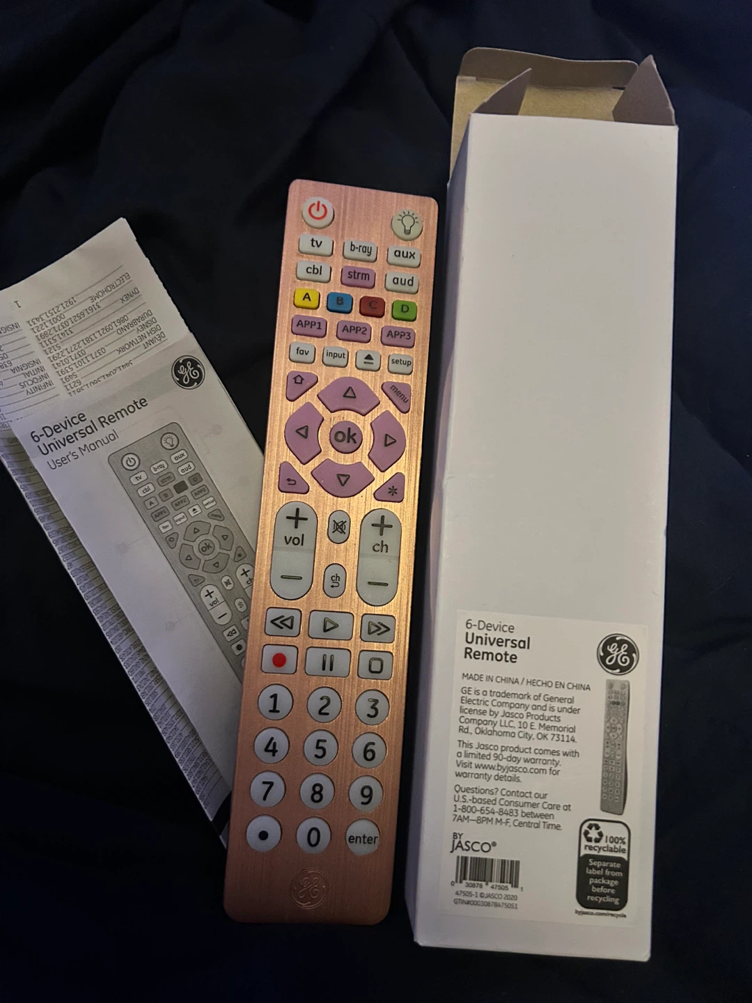 GE 6-Device Universal Remote (Rose Gold)