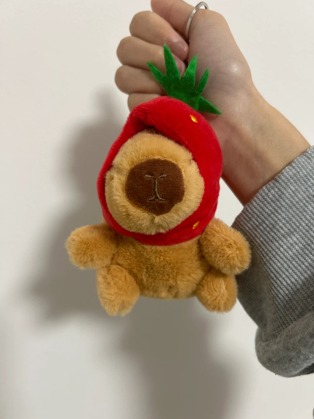 Capybara Keychain with Strawberry Hood